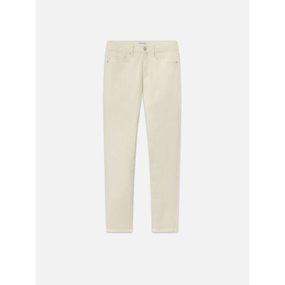 Frame L'Homme Slim Brushed Twill Pants in Milk Beige Size 38